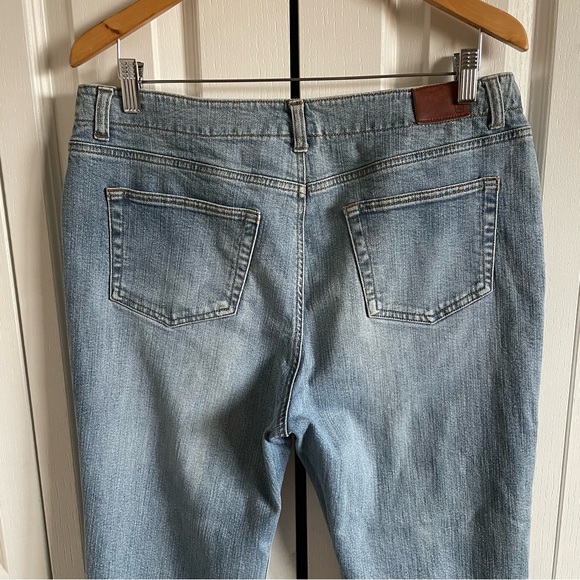 Lands’ End Original Fit Classic Waist Boot Leg Jeans Womens 12 Petite Light Wash - Picture 7 of 14